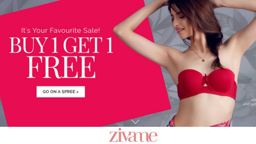 Zivame Lingerie Sale, Bras & Panties: Buy 1 Get 1 FREE (Free Shipping)